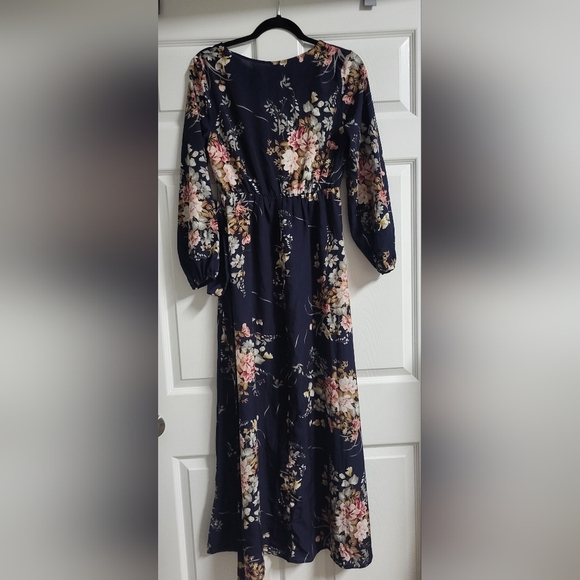 Shein - Botanical Surplus Navy Dress Size 4 - NWOT - Picture 2 of 5
